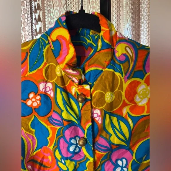 VTG Vibrant Floral Blouse/Jacket - Picture 3 of 5